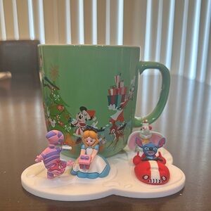 Disney Green Mug with Colorful Figurines